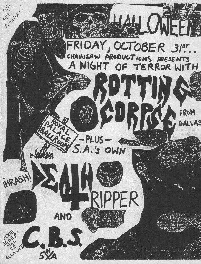 A Night of Terror &mdash; Halloween, Friday October 31st, with Death Tripper and C.B.S.