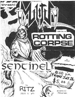 Militia, Rotting Corpse and Sentinel at the Ritz, Friday July 22nd.