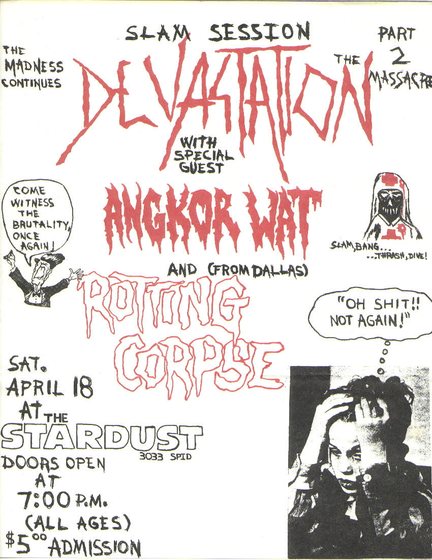 Devastation and Angkor Wat at The Stardust, Saturday April 18th.